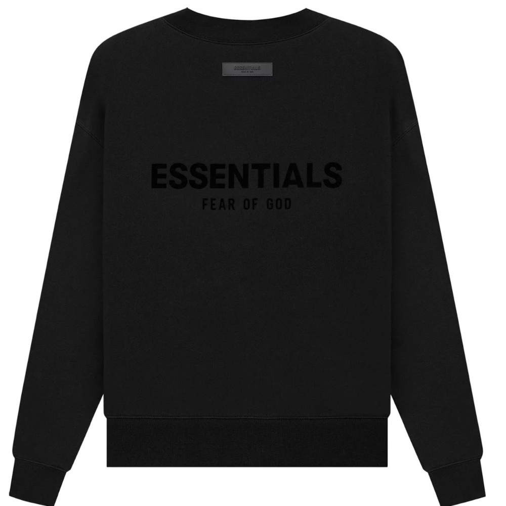 Fear Of God Essentials Black Crew Neck Sweatshirt Size Small